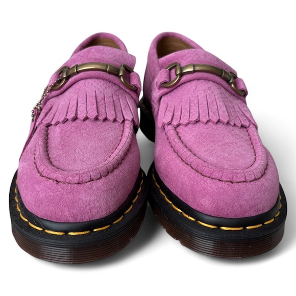 Dr. Martens Adrian Snaffle Thrift Pink Repello Calf Python Embossed Loafers Sz 7 - Picture 4 of 11